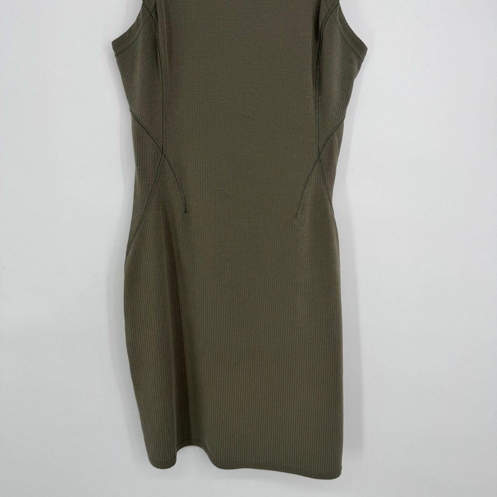 Lululemon Ribbed Softstreme Slim-Fit Tank Dress 8 Green Athleisure Casual Mini - Picture 5 of 10